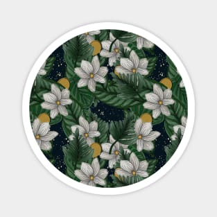 Retro Tropical Lilies Magnet